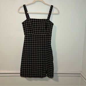 Hollister Black & White Checkered Square Neck Sleeveless Mini Dress Size XS